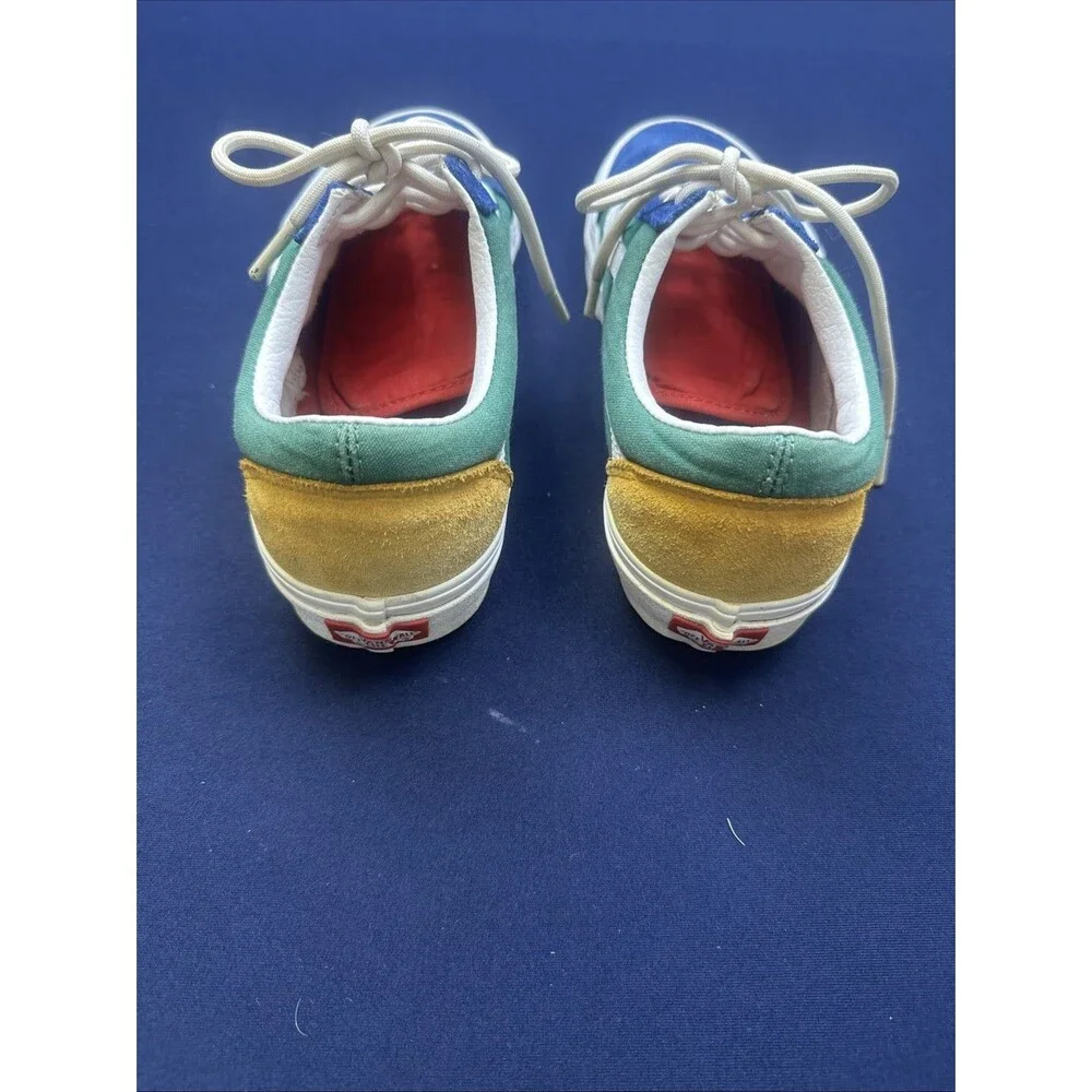 Vans Old Skool Yacht Club Blue Green Yellow Red Skate Shoes sz 9. 5 men 8